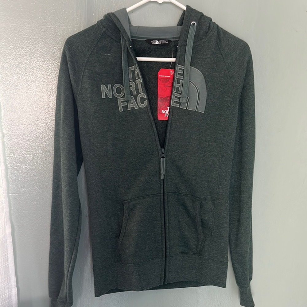 The North Face Gray Cape with Hood and Zipper